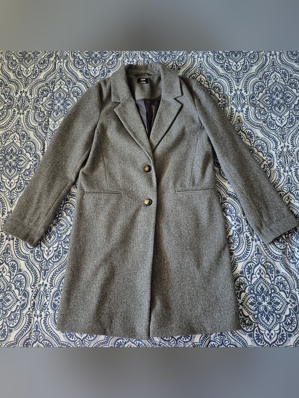 Ardene Gray Single-Breasted Wool-Blend Coat